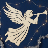 Anioł z trąbką Drewniany lub biały 60  cm