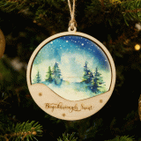 Ozdoba bombka 3d ze sklejki noc w lesie