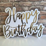 Napis Happy Birthday z pleksi