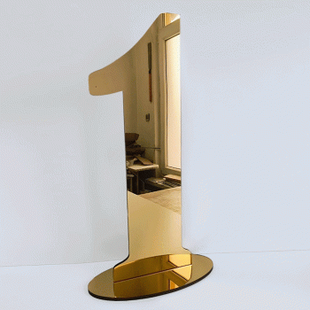 1 Cyfra lustrzana na podstawce  - dekoracje na 1 urodziny