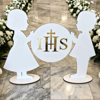 Dzieci Komunijne i Hostia - Dekoracja Komunijna 60x80 cm