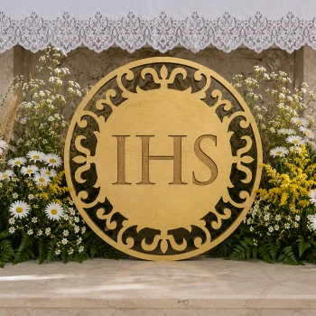 Dekoracja do zawieszenia IHS I Komunia Święta
