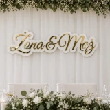 Napis Żona & Mąż - Dekoracje z pleksi na wesele 90 cm