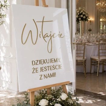 Tablica powitalna wesele plexi  60x45 lub 80x60