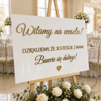 Tablica Powitalna z pleksi uniwersalna 70 x 50