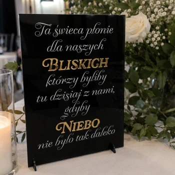  Ta świeca płonie - Tabliczka a4 z pleksi