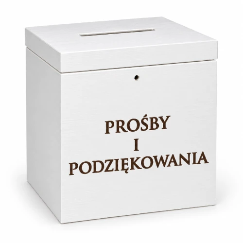 Skrzynka na prośby i podziękowania do kościoła – biała, drewniana