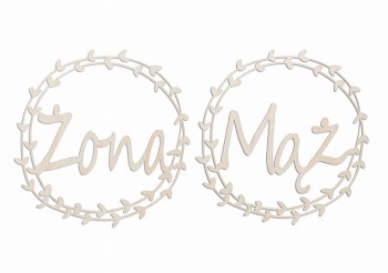 Rustykalna dekoracja wieniec Żona i Mąż komplet