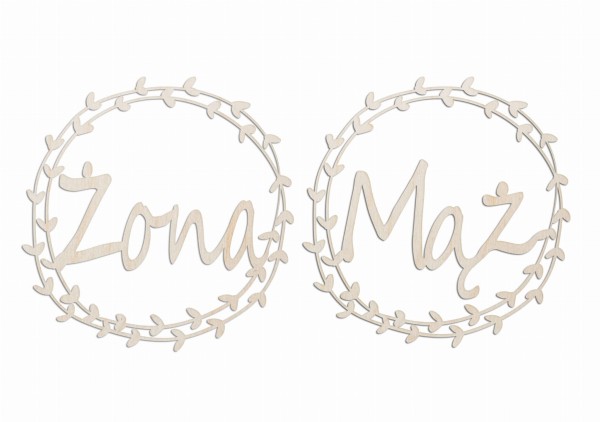 Rustykalne napisy dekoracje ślubne na  ścianę za parą młodą.jpg