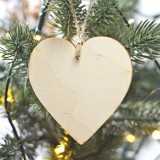  Serce 8 cm - Ozoba choinkowa ze sklejki