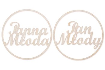 Wianki do zawieszenia Pani Młoda i Pan Młody komplet