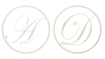 Wianek  Inicjały Pary Młodej - stroik - koło do zdobienia 30 cm