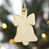 Dekoracja na choinkę dzwonek z kokardą 7 cm