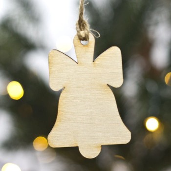 Dekoracja na choinkę dzwonek z kokardą 7 cm