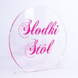 Napis słodki stół z pleksi kolorowy do wyboru