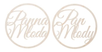Wianki do zawieszenia lub przyklejenia Panna Młoda i Pan Młody