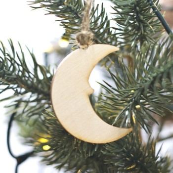 Ozdoba ze sklejki na choinkę księżyc