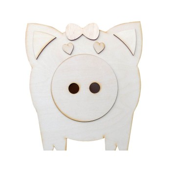 Drewniane Pudełko na Koperty weselne - świnka 